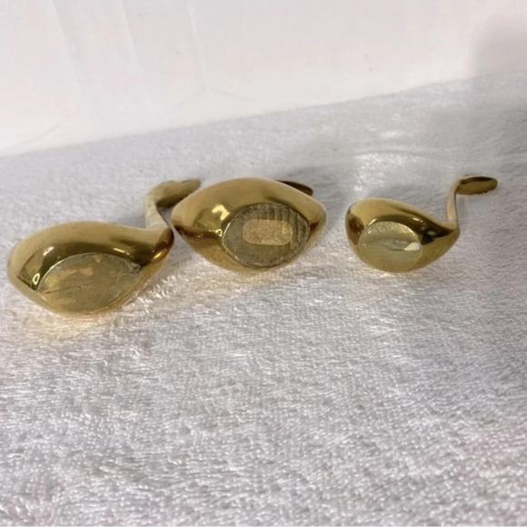 Vintage Brass  Swans x3 Decor Birds - Picture 8 of 13